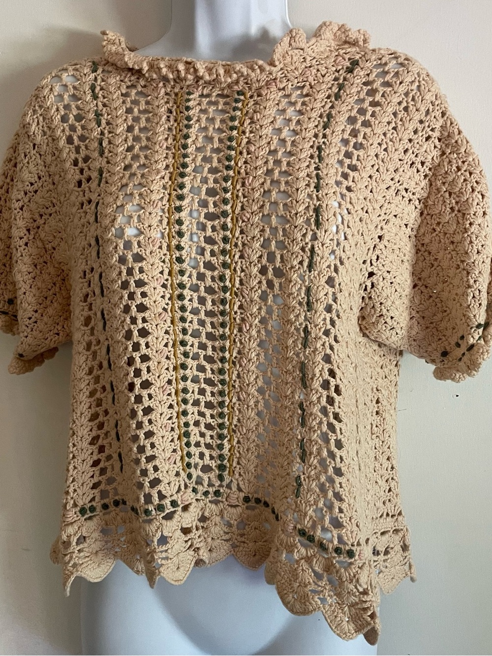 Zara vintage-style crochet open-knit top. - Picture 2 of 13